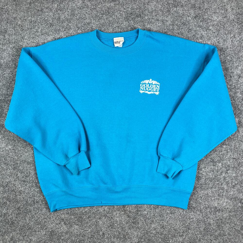 Golden Nugget Sweatshirt Mens Size XL Blue Casino Graphic‎ Crewneck Pullover